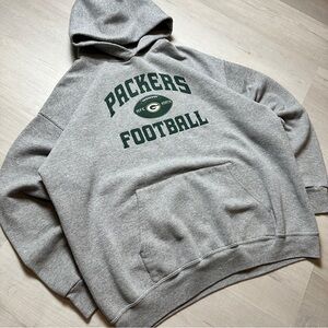 NFL Green Bay Packers Gray Hoodie with Green Logo